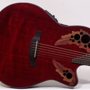 Ovation CE44-RR Celeb Elite Mid-Depth Cutaway Acoustic-Electric Guitar -Ruby Red image 2