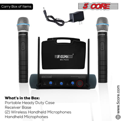 5 Core Professional Wireless Microphone System VHF Fixed