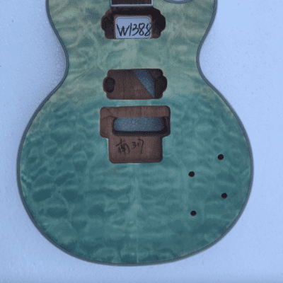 Semi Finished Quilted Maple Top Les Paul Style Guitar Body with Mahogany Neck image 1