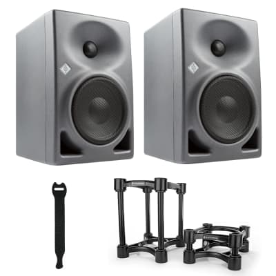 Neumann KH 120-A Active Studio Monitor (Pair) Bundle with IsoAcoustics ISO-155 Medium Speaker Monitor Isolation Stands (Pair), and 10-Pack Fastener Straps image 1