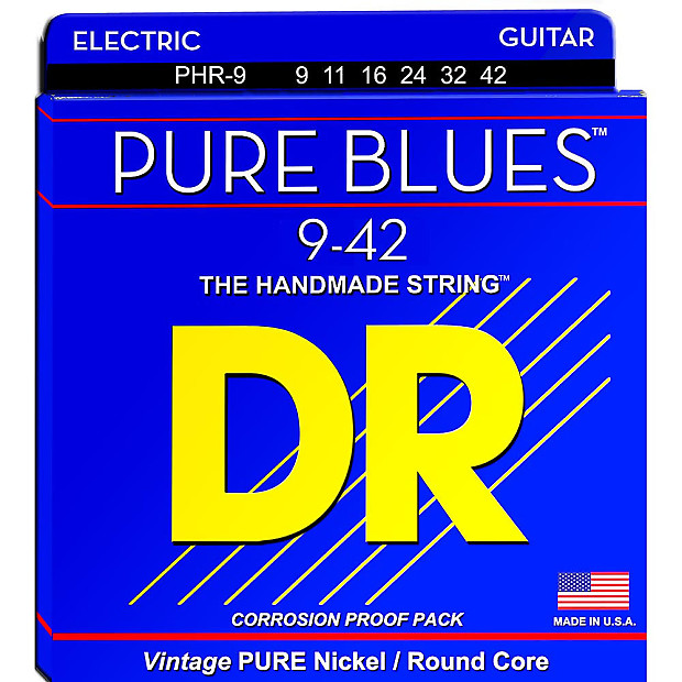 DR PHR-9 Pure Blues Lite Electric Guitar Strings (9-42) image 1