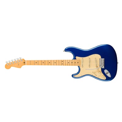 Fender American Ultra Stratocaster Electric Guitar Left Hand Maple Fingerboard Cobra Blue - 0118132795 for sale