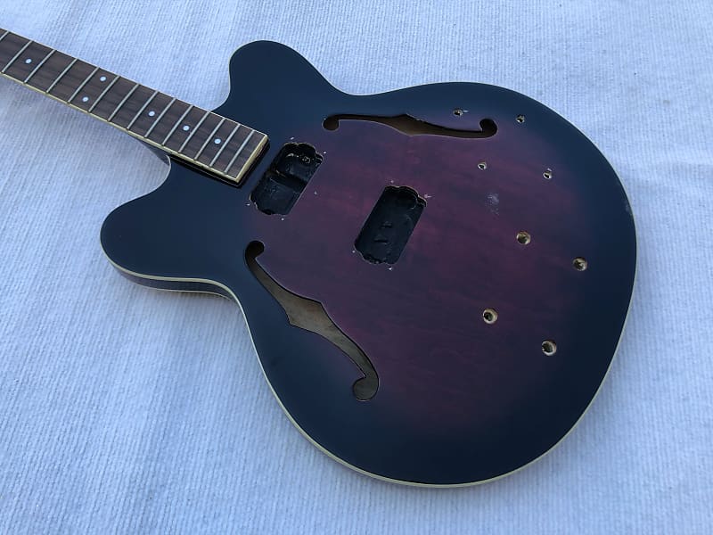 Red Burst Semi Hollow 4 String Jazz Bass Guitar Reverb Australia