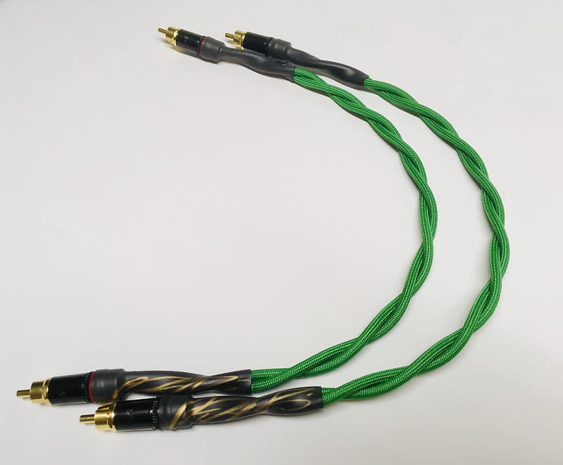 Audiophile DAC to Amp 1ft Iso-Twist RCA Cables Interconnects GREEN Schiit Stack  			