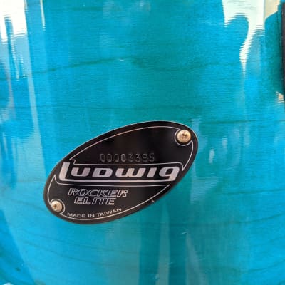 NEW! Ludwig Rocker Elite Made In Taiwan 10 x 12" Aqua Blue Lacquer Tom - Looks & Sounds Excellent! image 2