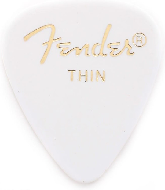 Fender 351 Shape Premium Picks Thin White image 1