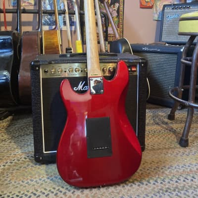 Samick Model 11 / MR "S" Style Double Cut Strat Style 1990s Candy Apple Red image 5