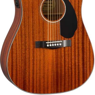 Fender CD-60SCE Solid Top Dreadnought Acoustic-Electric Guitar - All Mahogany w/ Hard Case image 4