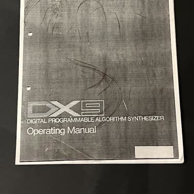 Yamaha DX9 Digital Programmable Algorithm Synthesizer Operating Manual