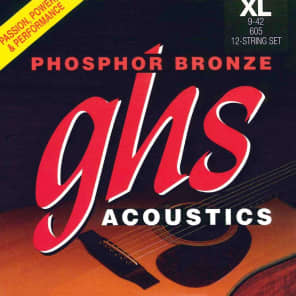 GHS 605 Phosphor Bronze 12-String Extra Light Acoustic Strings (11-48)