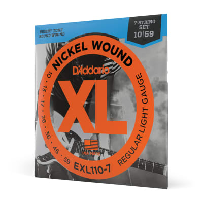 D'Addario EXL110-7 Nickel Wound, 7-String, Electric Guitar String Set, Regular Light, 10-59 image 1