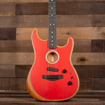 Fender American Acoustasonic Strat, Ebony Fingerboard, Dakota Red - Blem image 3