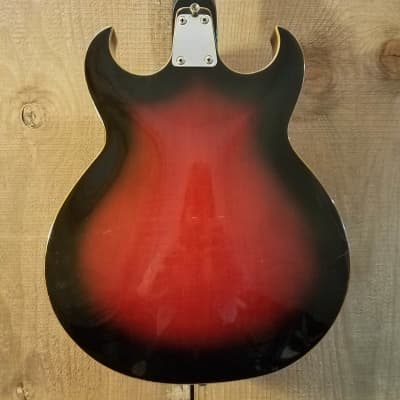 Eko Florentine Vintage Hollow Body Electric Guitar Red Burst Made in Italy c. 1960s image 10