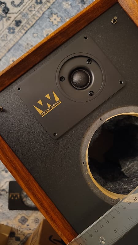 Original Wharfedale Super Linton Front Tweeter Metal Cover with Screws (PAIR)  			