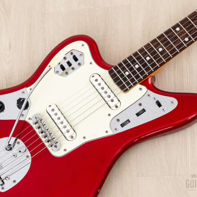 2002 Fender Jaguar ‘62 Vintage Reissue Left-Handed JG66-85L Candy Apple Red + Headstock, Japan CIJ image 7