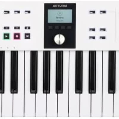 Arturia KeyLab Essential MK3 49 Key Keyboard, MIDI Keyboard Controller Bundle with Sustain Pedal, USB Cable, Polishing Cloth- Music Recording Software Included, MIDI Piano for Home Studio Setup, White image 2