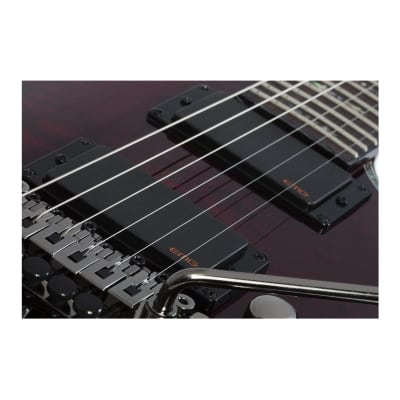 Schecter Hellraiser C-1 FR 6-String Mahogany, Quilted Maple Electric Guitar with Battery Compartment (Right-Handed, Black Cherry) image 12