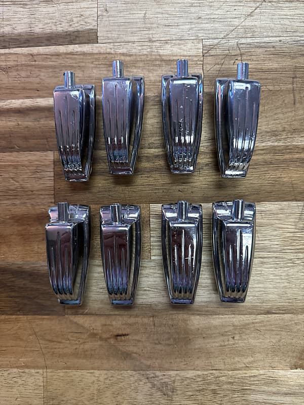 Ludwig Bass Drum Lugs (8) 1970s Chrome Reverb