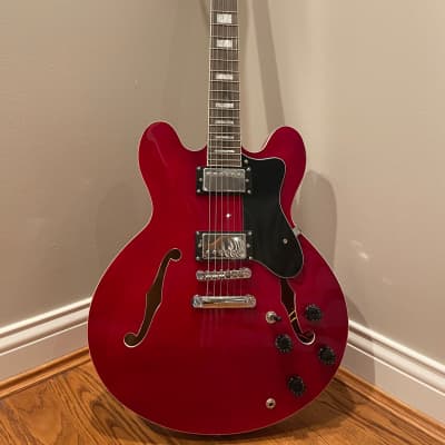 Unbranded Semi-hollow body electric guitar Cherry Red image 1