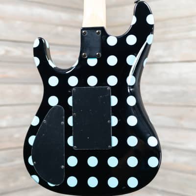Kramer NightSwan Electric Guitar - Black with Blue Polka Dots (9023-SR) image 4