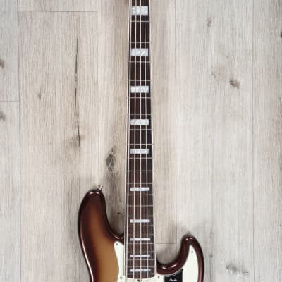Fender American Ultra Jazz Bass V 5-String, Rosewood Fingerboard, Mocha Burst image 4