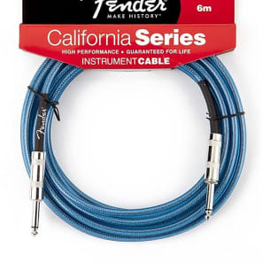Fender California Instrument Cable, 20', Lake Placid Blue 2016