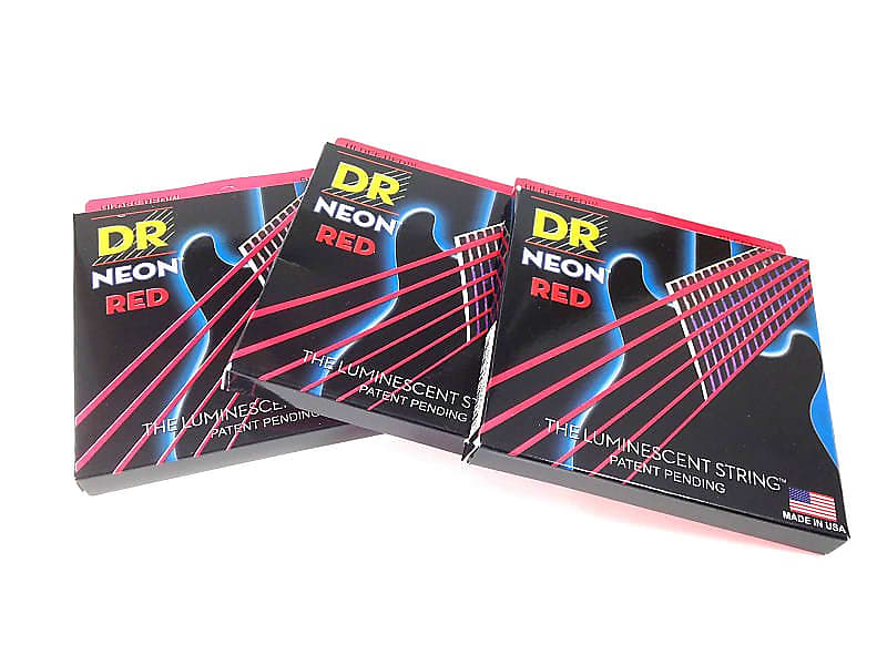 DR Strings Guitar Strings 3 Pack Electric Neon Red 09 42 Reverb UK