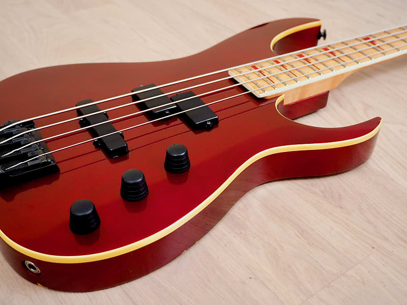 1991 Ibanez Road Bass RD-727 Custom Electric Bass PJ Candy Apple Red Japan