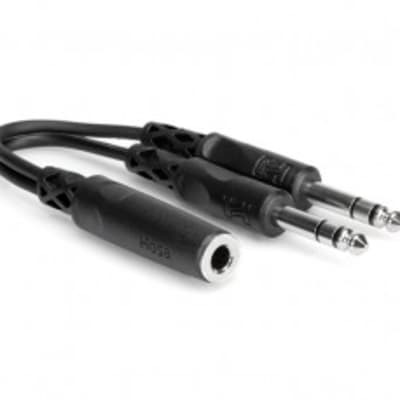 Hosa YPP-308 Y Cable, 1/4 in TRSF to Dual 1/4 in TRS image 1
