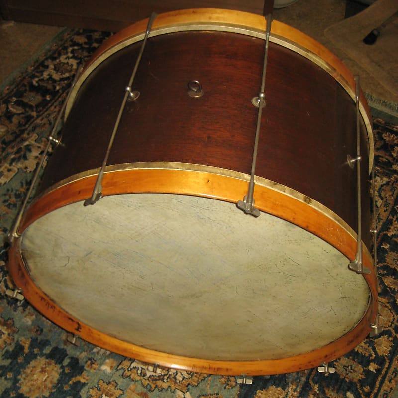Ludwig & Ludwig Single Tension Bass Drum 1919 Mahogany/Maple Reverb