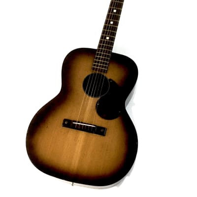 1960s Vintage Burst Solid Woods Silvertone Kay Acoustic Guitar Lacquer Finish Tortoise Binding HSC for sale