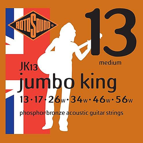 Rotosound JK13 Jumbo King Phosphor Bronze Acoustic Guitar Strings 13-56 image 1