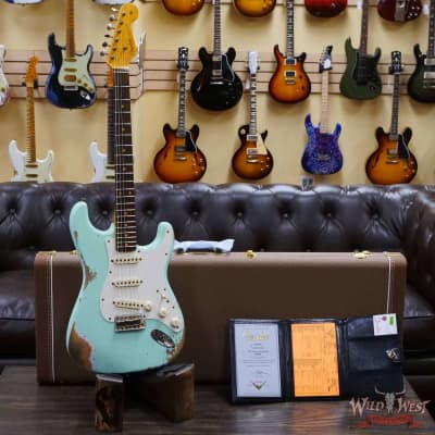 Fender Custom Shop 1959 Stratocaster AAA Rosewood Board Hand-Wound Pickups Heavy Relic Faded Aged Surf Green image 6