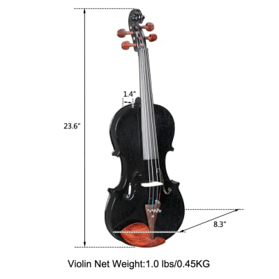 Glarry GV103 4/4 Spruce Panel Violin 2020s - Matte Black image 10