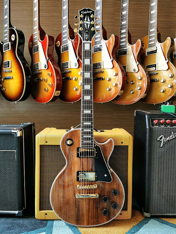 ギター Epiphone Les Paul Custom Pro koa Epiphone-Les-Paul-Custom-Koa-–