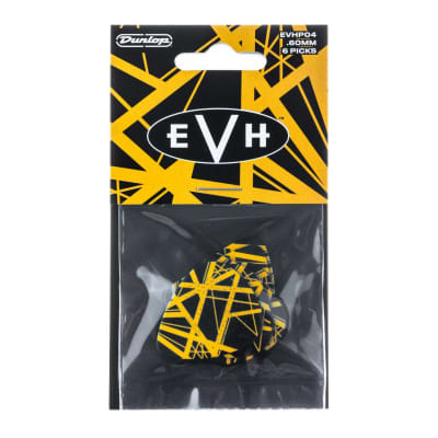 Dunlop EVH Eddie Van Halen VHII Bumblebee Player's Pack - 6 Black & Yellow Striped Guitar Picks image 3