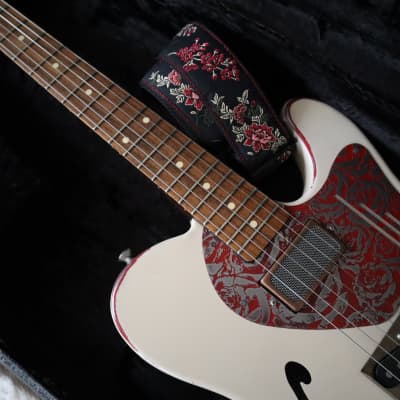 James Trussart Deluxe Steelcaster 2009 - Cream on Red Roses image 9