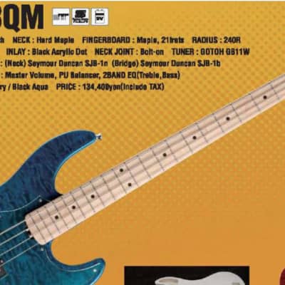 2013 Edwards by ESP E-AM-128QM - 4 String Bass - Monster Quilt! See Thru Black Finish - Custom Shop - Made In Japan (E-AM-150QM) image 15