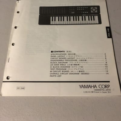 Yamaha  PSS-140 PortaSound Service Manual 1989
