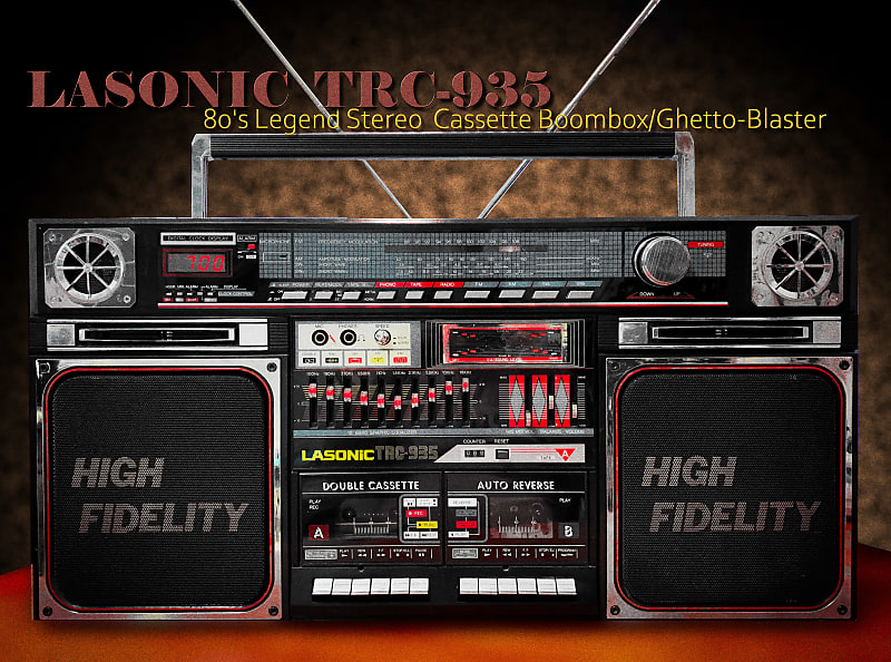 LASONIC TRC-935 GHETTO-BLASTER Old Schol Vintage Cassette Boombox  			