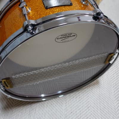 Canopus 1ply solid bubinga 14x5.5 - Gold sparkle | Reverb