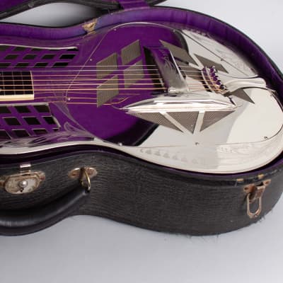 National  Style 3 Tricone Squareneck Resophonic Guitar (1931), ser. #2396, original black hard shell case. image 14