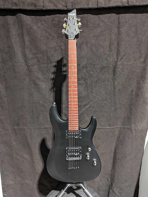 Schecter C-6 Deluxe Satin Black Electric Guitar image 1