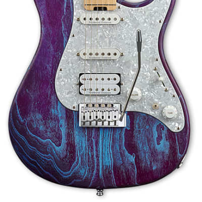 ESP Custom Shop SNAPPER AS/M Drift Wood Indigo Purple w/Blue Filler w/case image 13