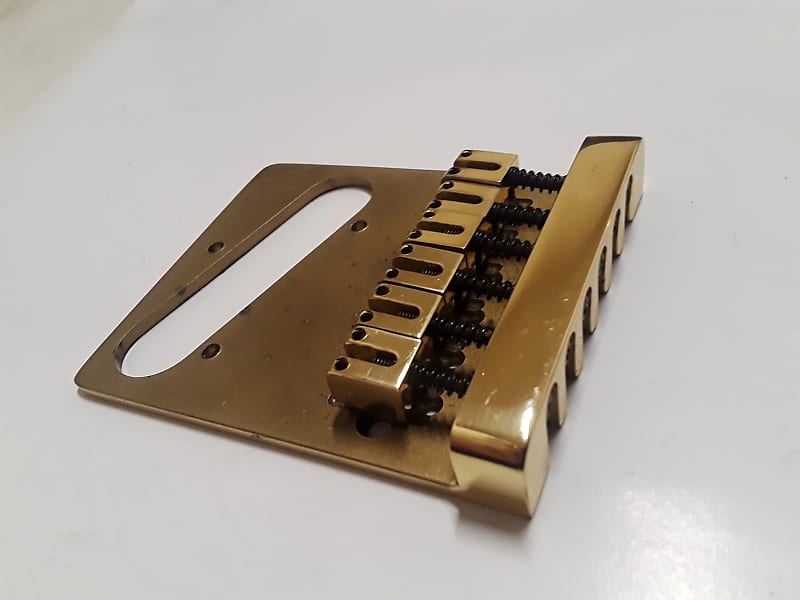 80's Vintage Solid Brass Mass Telecaster Bridge/Saddles | Reverb