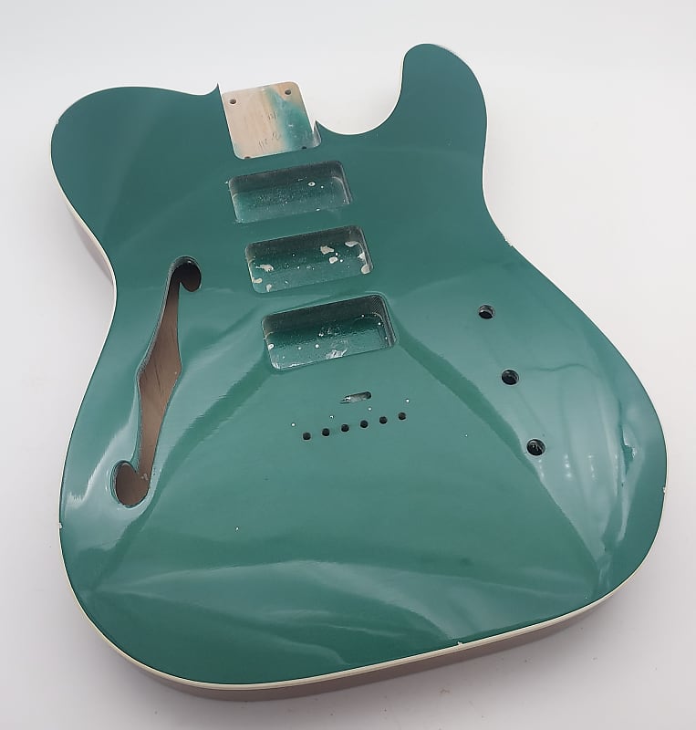 3lbs 7oz BloomDoom Nitro Lacquer Aged Relic Dark Sherwood Green Thinline Cab-Style VIntage Custom Guitar Body image 1