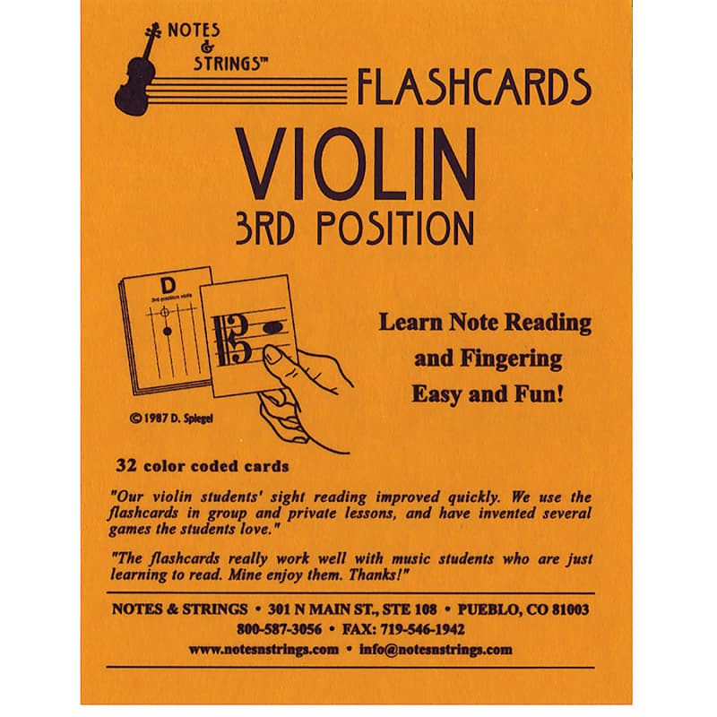 Notes & Strings Notes & Strings Violin 3rd Position 4.25"X5.5" Regular Size Laminated Flashcards image 1