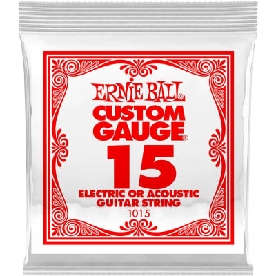 Ernie Ball 1015 Plain Steel Electric Single String, 15 for sale