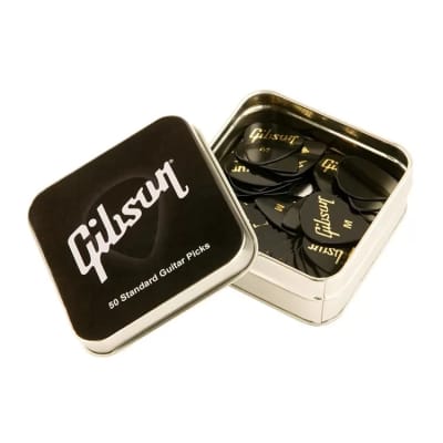 Gibson 50 Pick Tin Pack - APRGG50-74M Collectors Pick Tin (50 Medium) - GG-74M/50 for sale