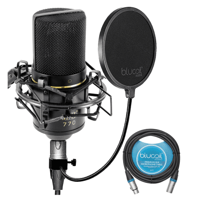 MXL 770 Cardioid Condenser Microphone Bundle w/Shock Mount, 10-Ft. XLR & Pop Filter image 1